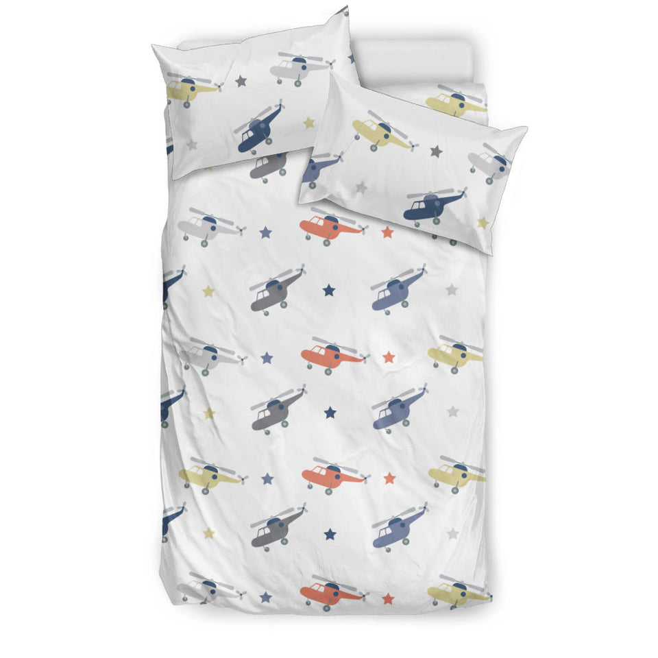 Cute Helicopter Star Pattern Bedding Set
