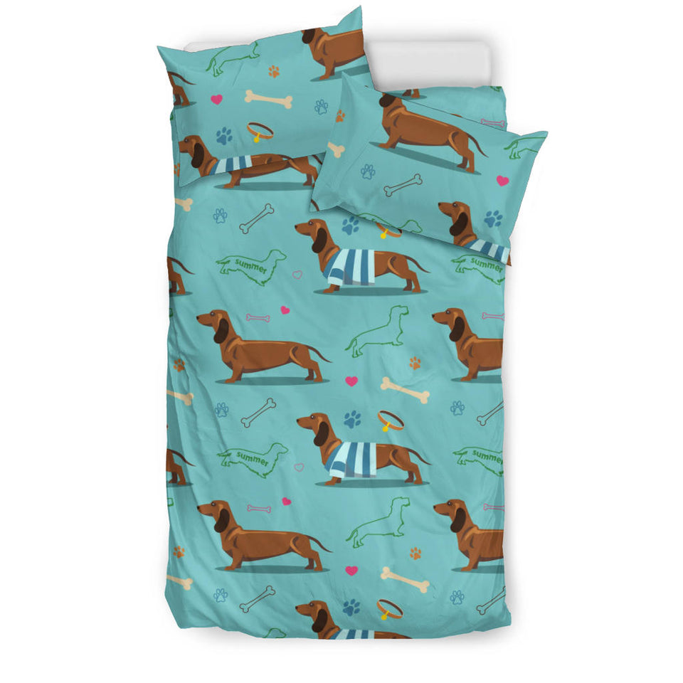 Dachshund Decorative Background Bedding Set