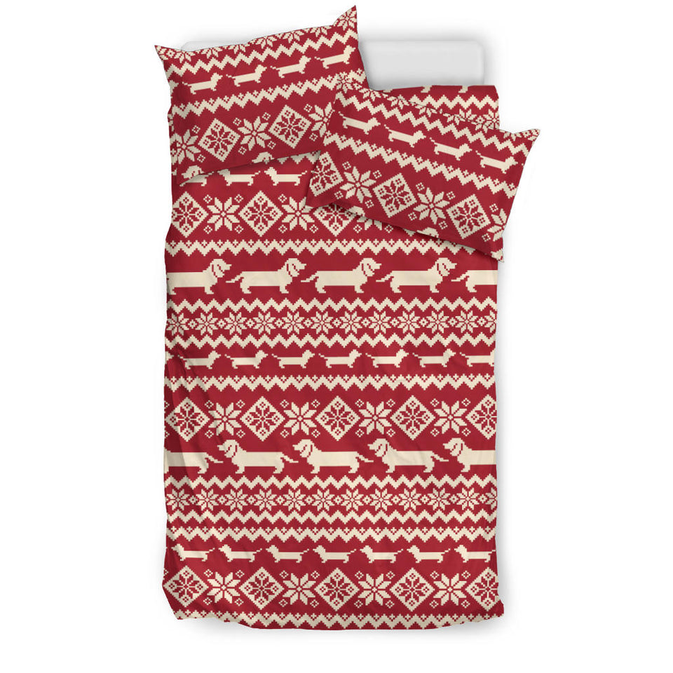 Dachshund Nordic Pattern Bedding Set