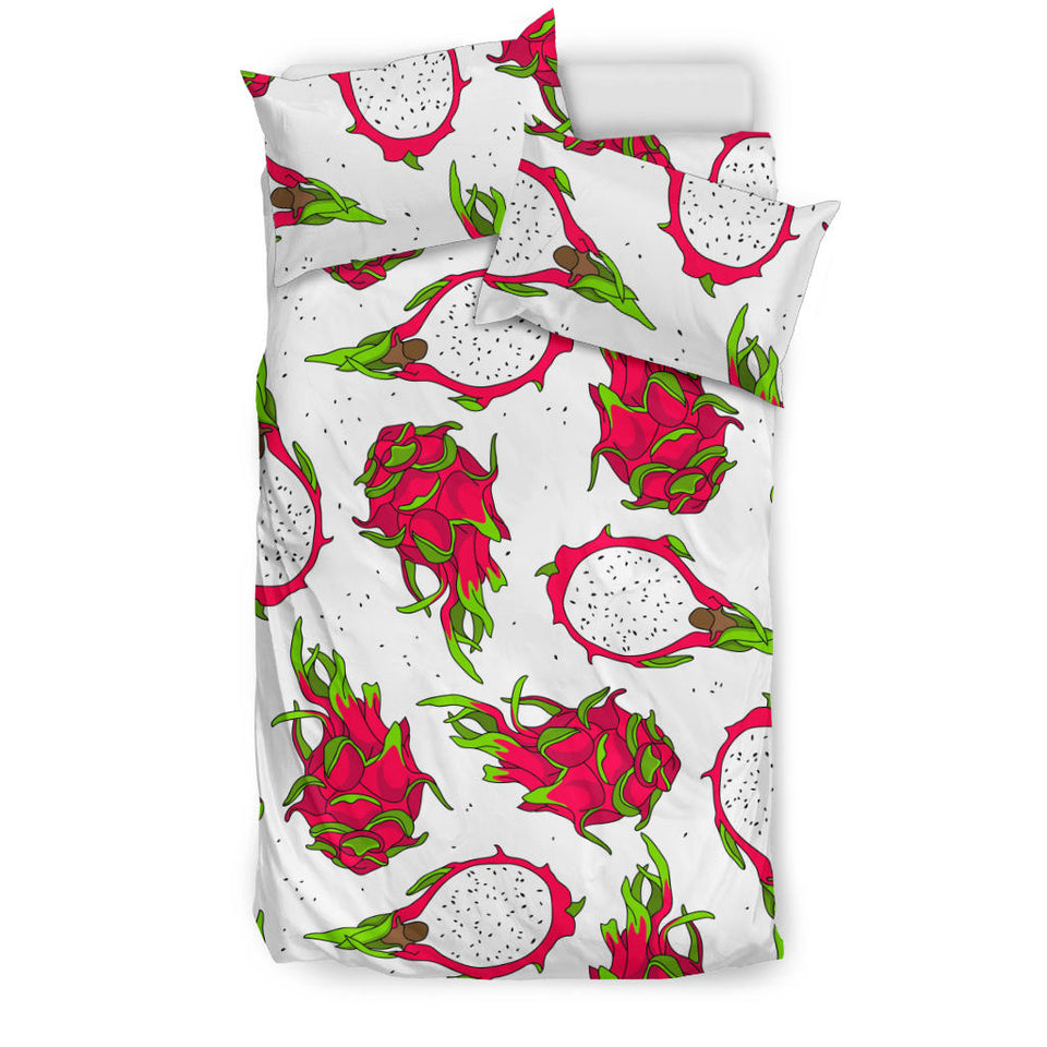 Dragon Fruits White Background Bedding Set