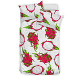 Dragon Fruits White Background Bedding Set