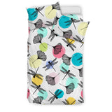 Dragonflies Ginkgo Leaves Pattern Bedding Set
