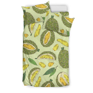 Durian Leaves Pattern Background Bedding Set