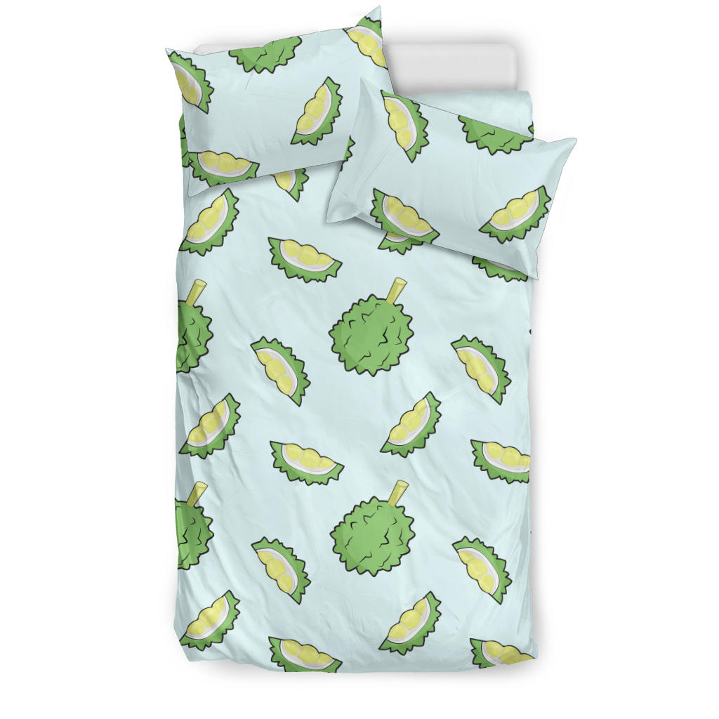 Durian Pattern Blue Background Bedding Set