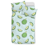 Durian Pattern Blue Background Bedding Set