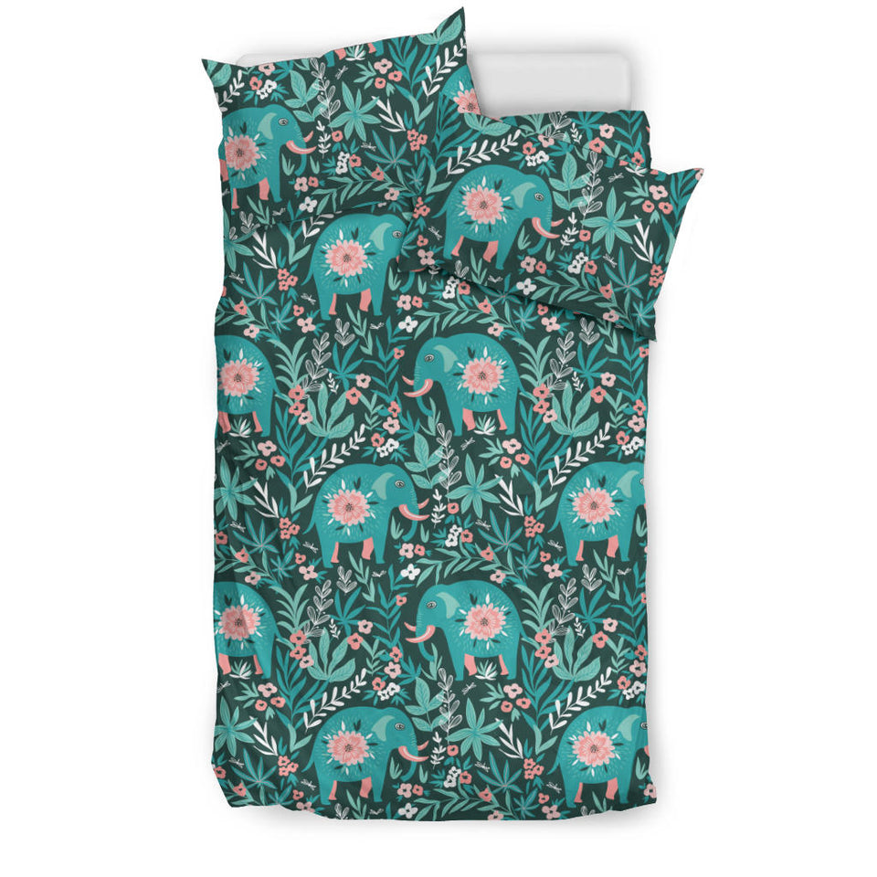 Elephants Jungle Pattern Bedding Set