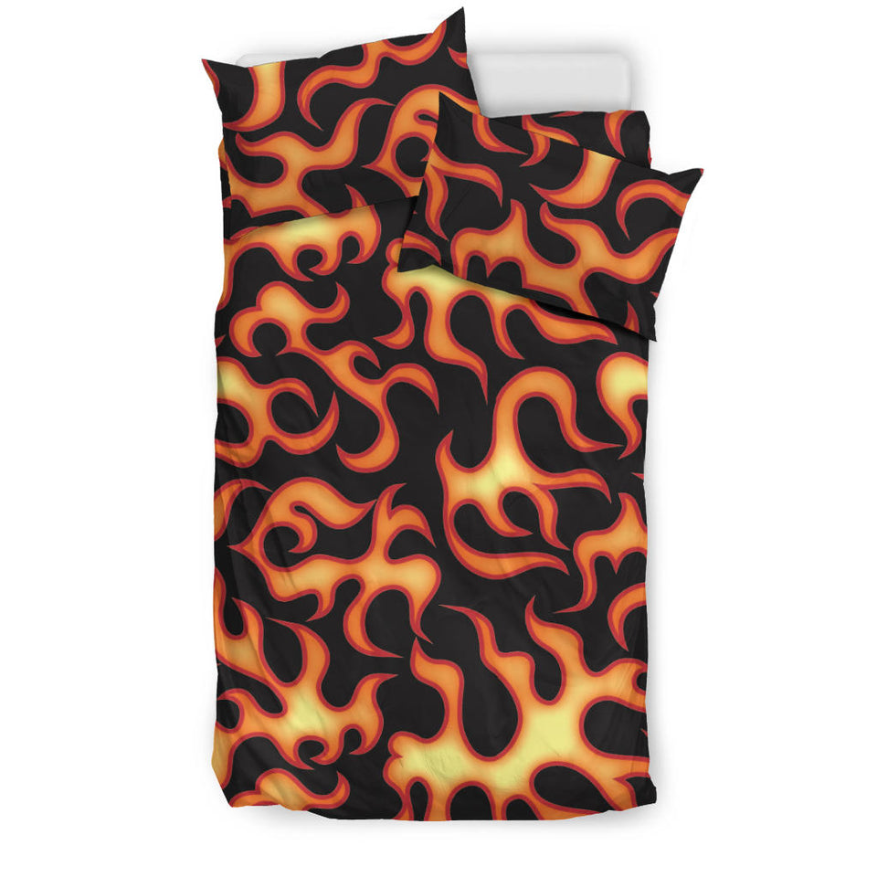 Fire Flame Dark Pattern Bedding Set
