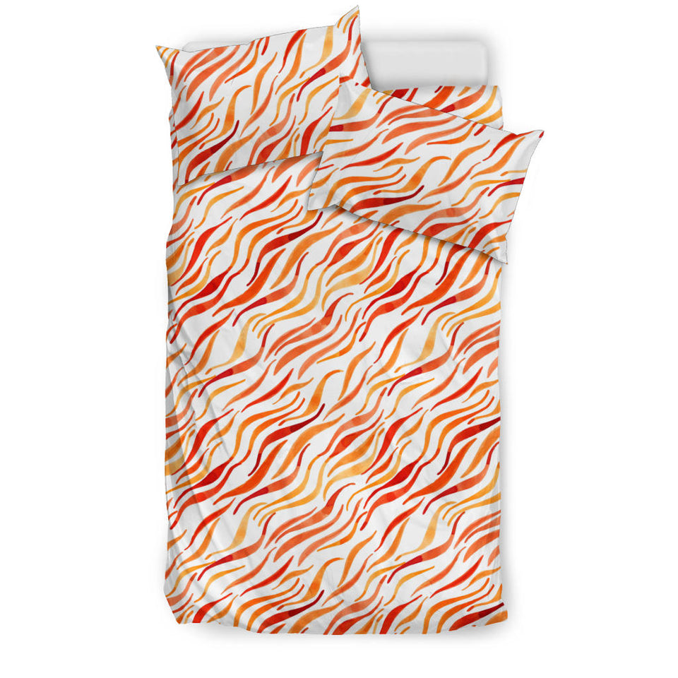 Fire Flame Watercolor Pattern Bedding Set