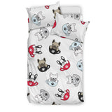 French Bulldog Cup Paw Pattern Bedding Set
