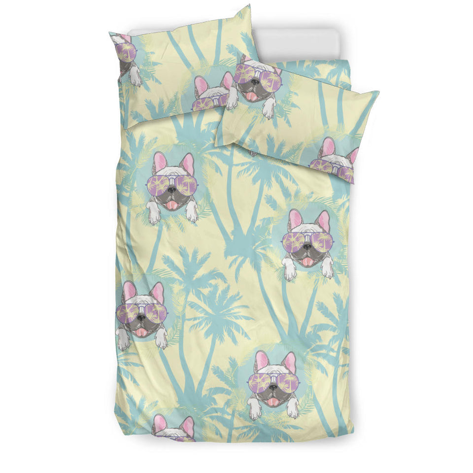 French Bulldog Hawaii Blackground Bedding Set
