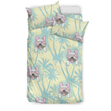French Bulldog Hawaii Blackground Bedding Set