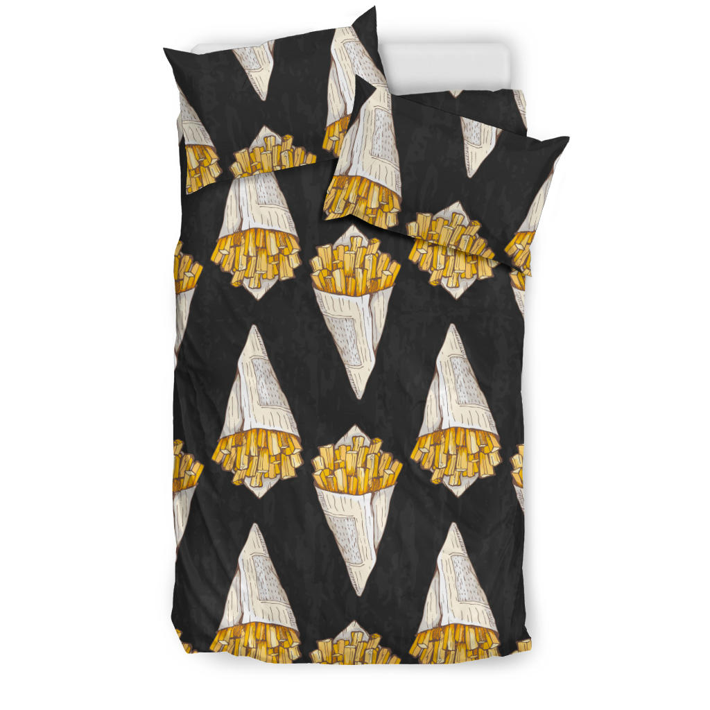 French Fries Dark Background Bedding Set
