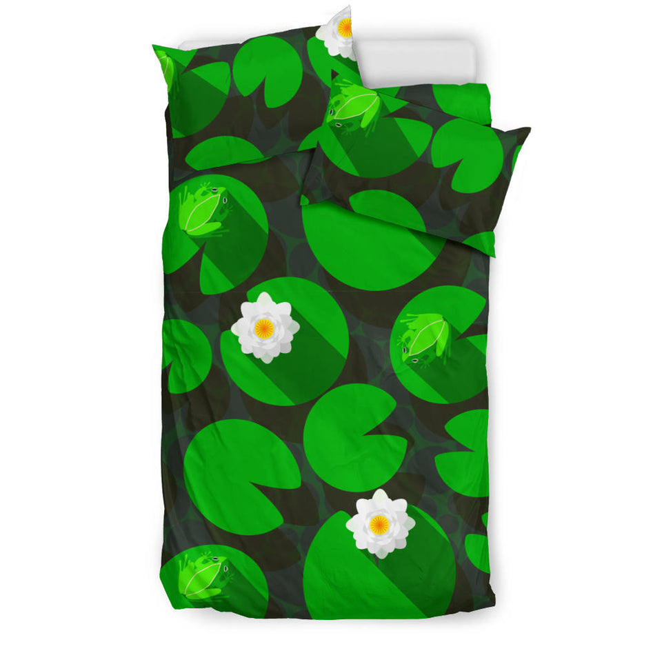Frog Waterlily Pattern Bedding Set
