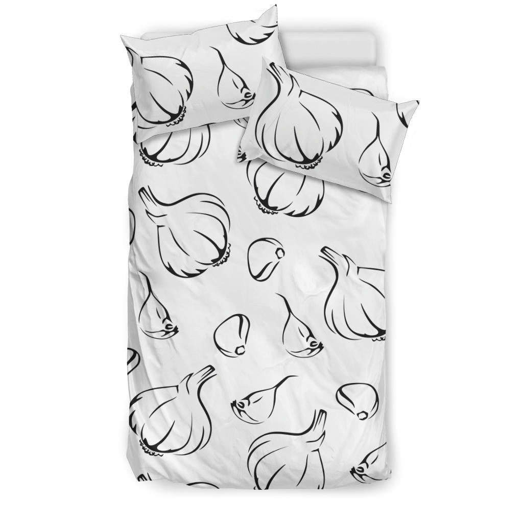 Garlic Pattern Black White Bedding Set