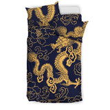 Gold Dragon Pattern Bedding Set
