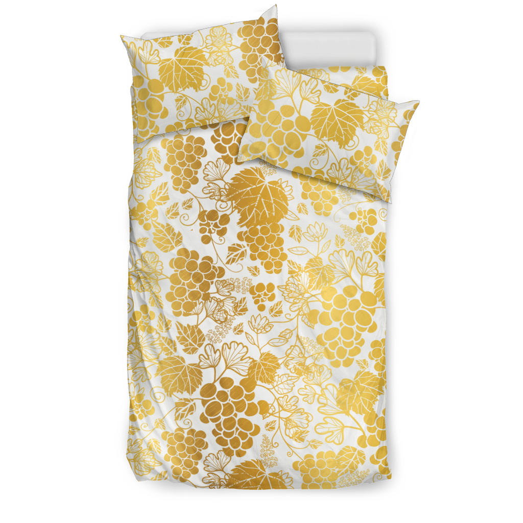 Gold Grape Pattern Bedding Set