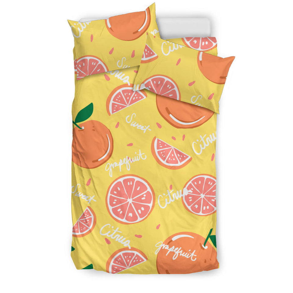 Grapefruit Yellow Background Bedding Set