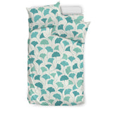Green Ginkgo Leaves Pattern Bedding Set