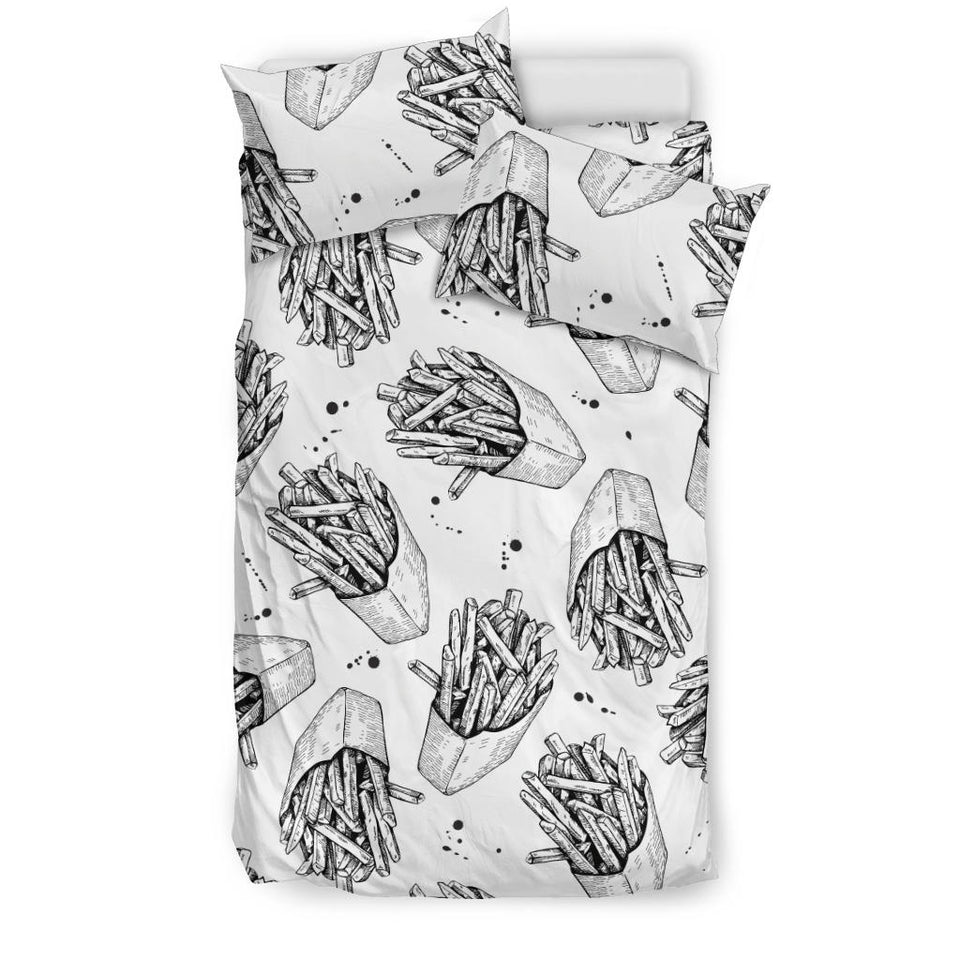 Hand Drawn French Fries Pattern Bedding Set