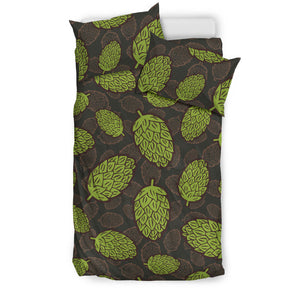 Hop Pattern Black Background Bedding Set