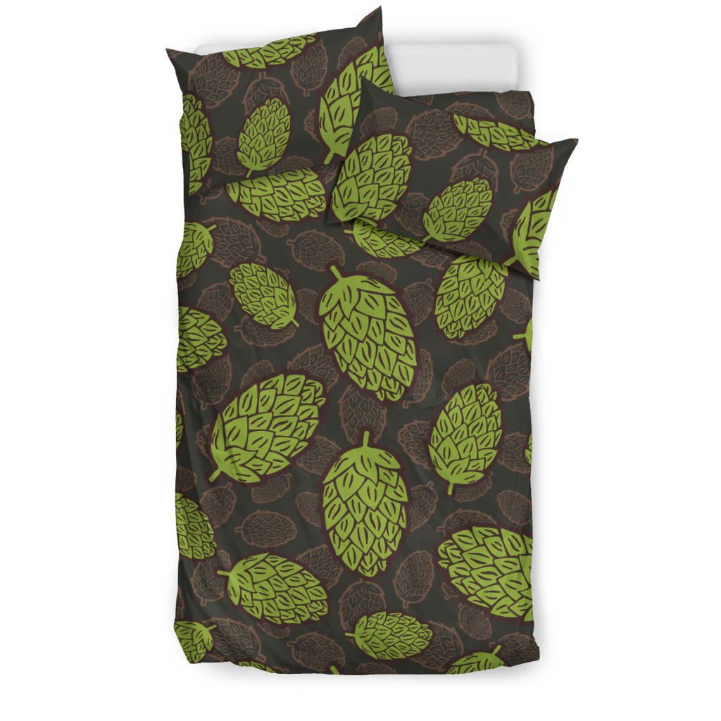 Hop Pattern Black Background Bedding Set