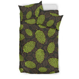 Hop Pattern Black Background Bedding Set
