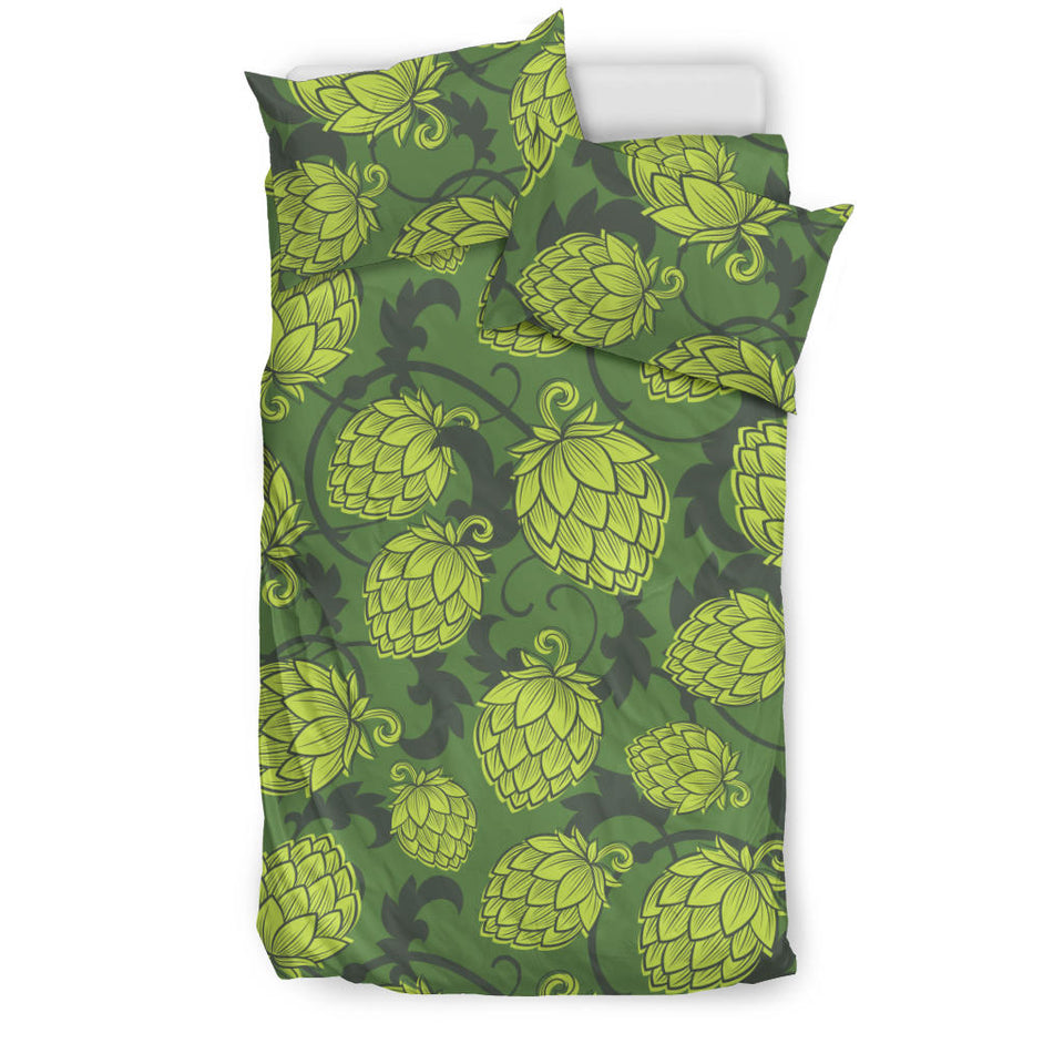 Hop Pattern Hop Cone Background Bedding Set
