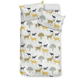 Silhouettes Of Goat And Tree Pattern Bedding Set