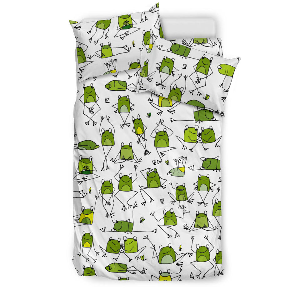 Sketch Funny Frog Pattern Bedding Set