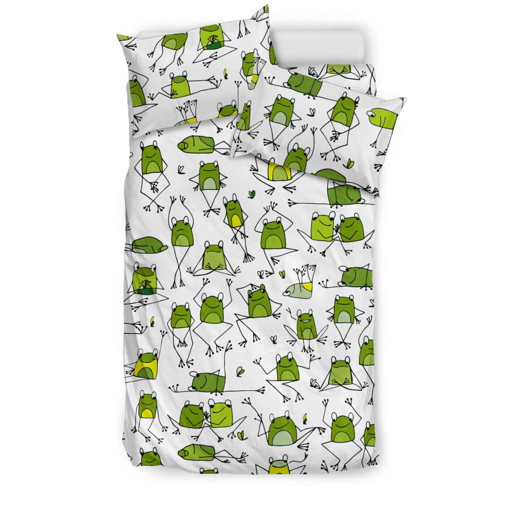 Sketch Funny Frog Pattern Bedding Set