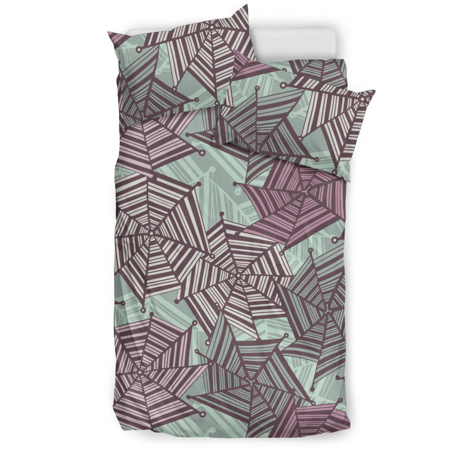 Spider Web Cobweb Design Color Pattern Bedding Set