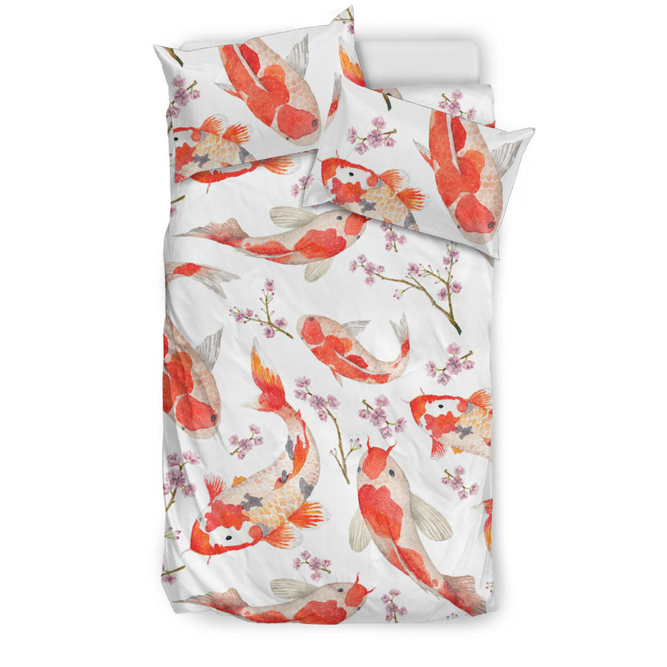 Watercolor Koi Fish Carp Fish Pattern Bedding Set