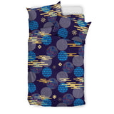 Blue Japanese Pattern Cloud Wave Flower Bedding Set