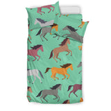 Colorful Horses Pattern Bedding Set