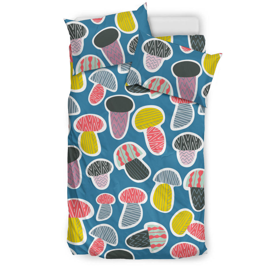 Colorful Mushroom Design Pattern Bedding Set