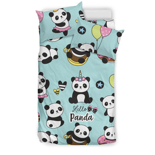 Cute Baby Panda Pattern Bedding Set