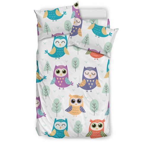 Cute Owl Pattern Bedding Set