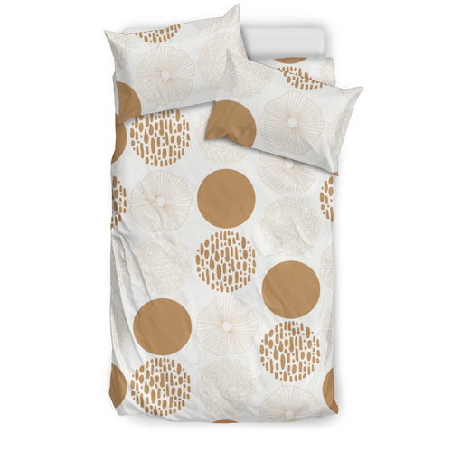 Gold Texture Mushroom Pattern Bedding Set