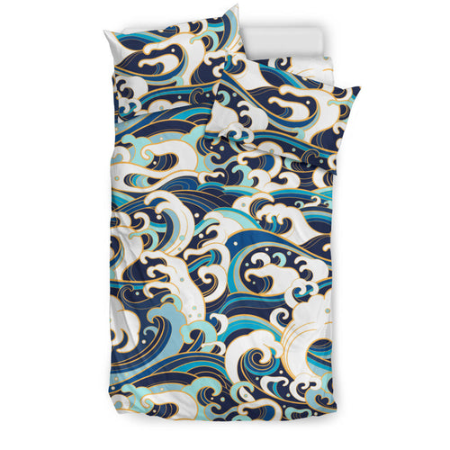 Japanese Wave Pattern Bedding Set