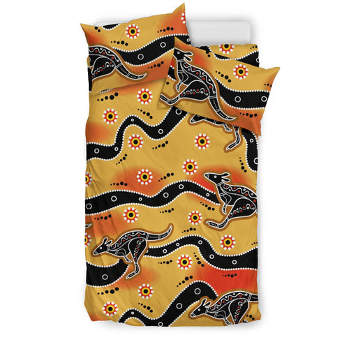 Kangaroo Australian Aboriginal Art Pattern Bedding Set