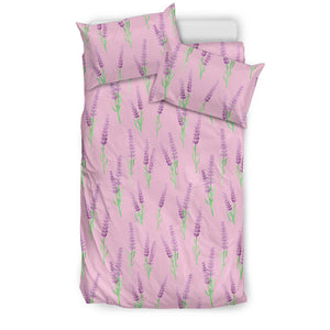 Lavender Pattern Pink Background Bedding Set