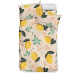 Lemon Flower Leave Pattern Bedding Set