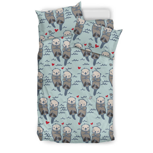 Lovely Sea Otter Pattern Bedding Set