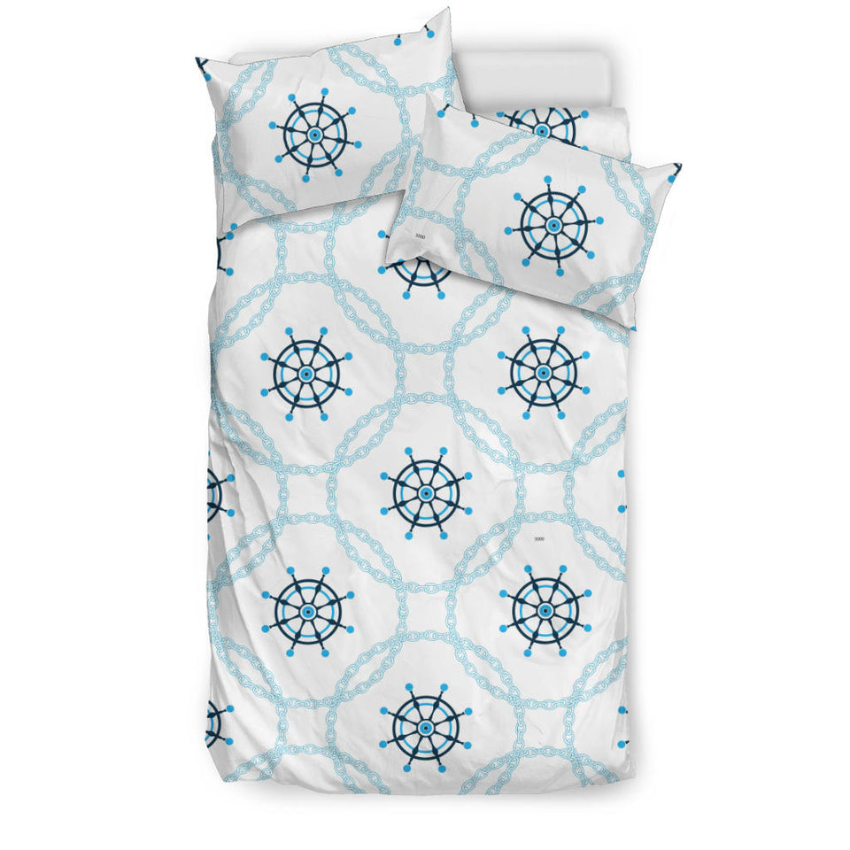 Nautical Steering Wheel Chain Bedding Set