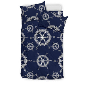 Nautical Steering Wheel Design Pattern Bedding Set