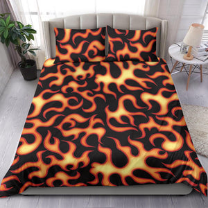 Fire Flame Dark Pattern Bedding Set Black
