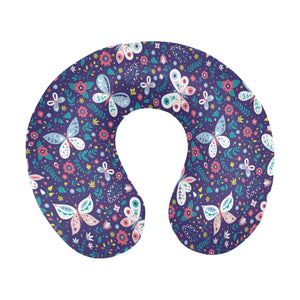 Colorful butterfly flower pattern.eps U-Shaped Travel Neck Pillow