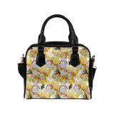 Cool Bee honeycomb leaves pattern Shoulder Handbag