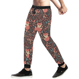 fox leaves mushroom pattern Unisex Casual Sweatpants