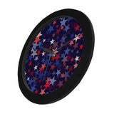 Red blue star pattern Elegant Black Wall Clock